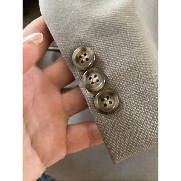 346 Brooks Brothers Stretch Wool Blend Blazer Sz 44R Suit Jacket Khaki - Picture 10 of 10